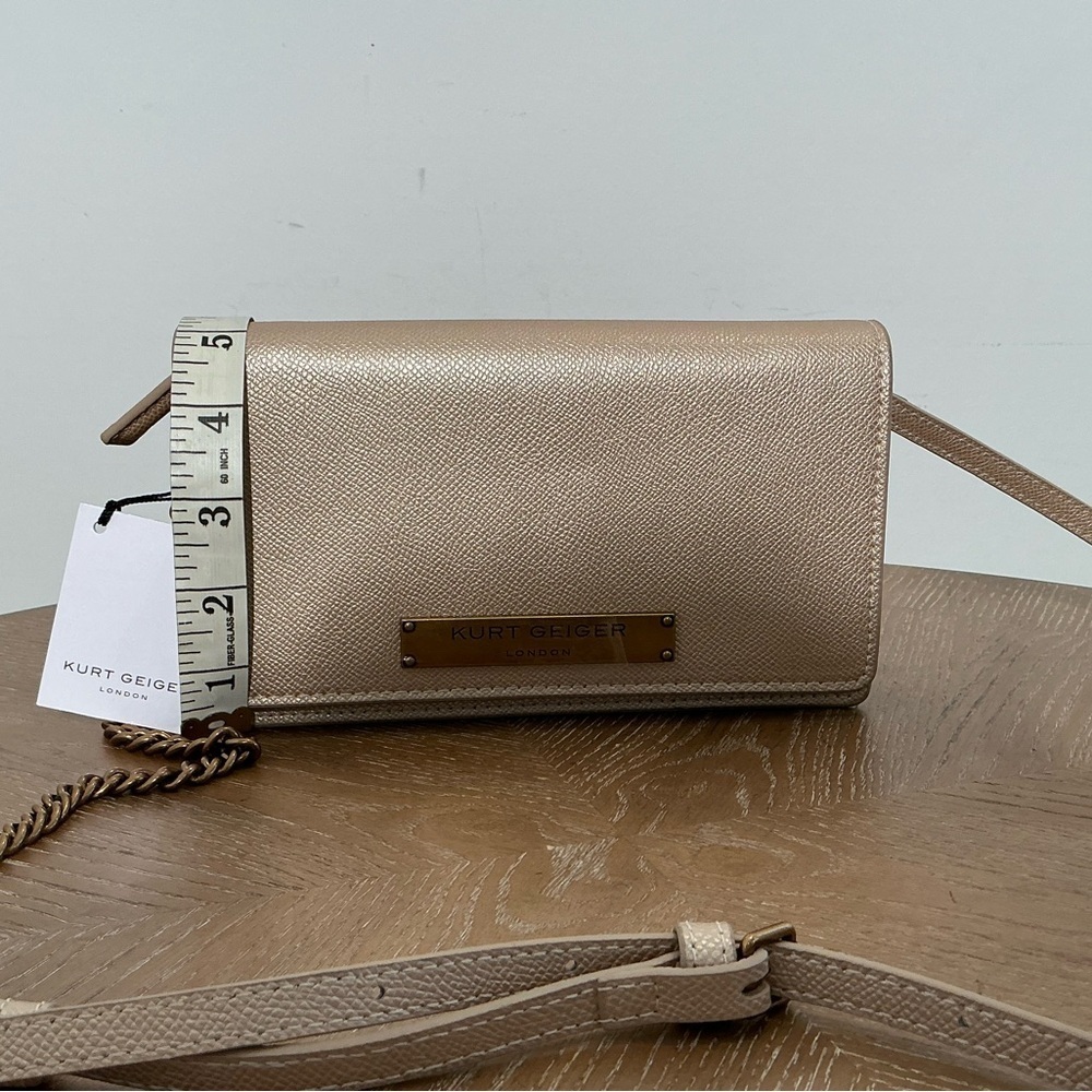 Kurt Geiger London Mini Richmond Crossbody Bag Gold NWT - Picture 4 of 6